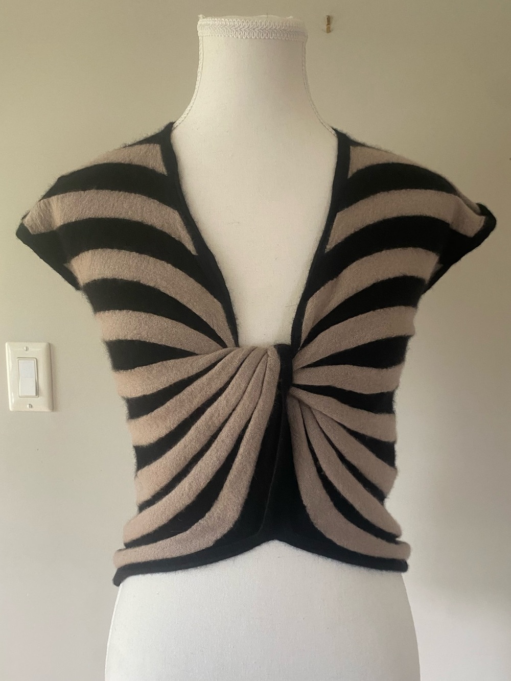 Lanvin Striped cashmere silk knit top